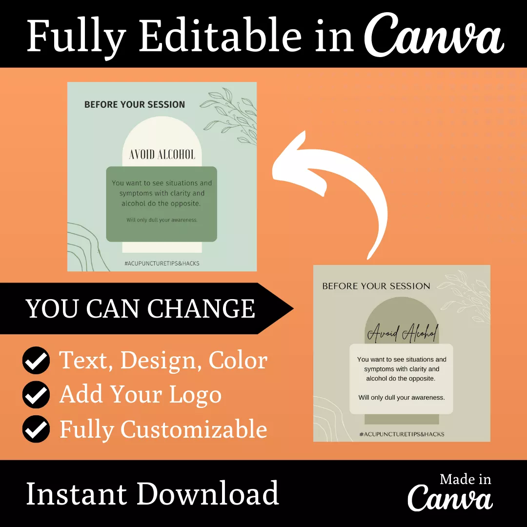 Acupuncture Infographic Ready to Post Canva Editable Templates - Image 6