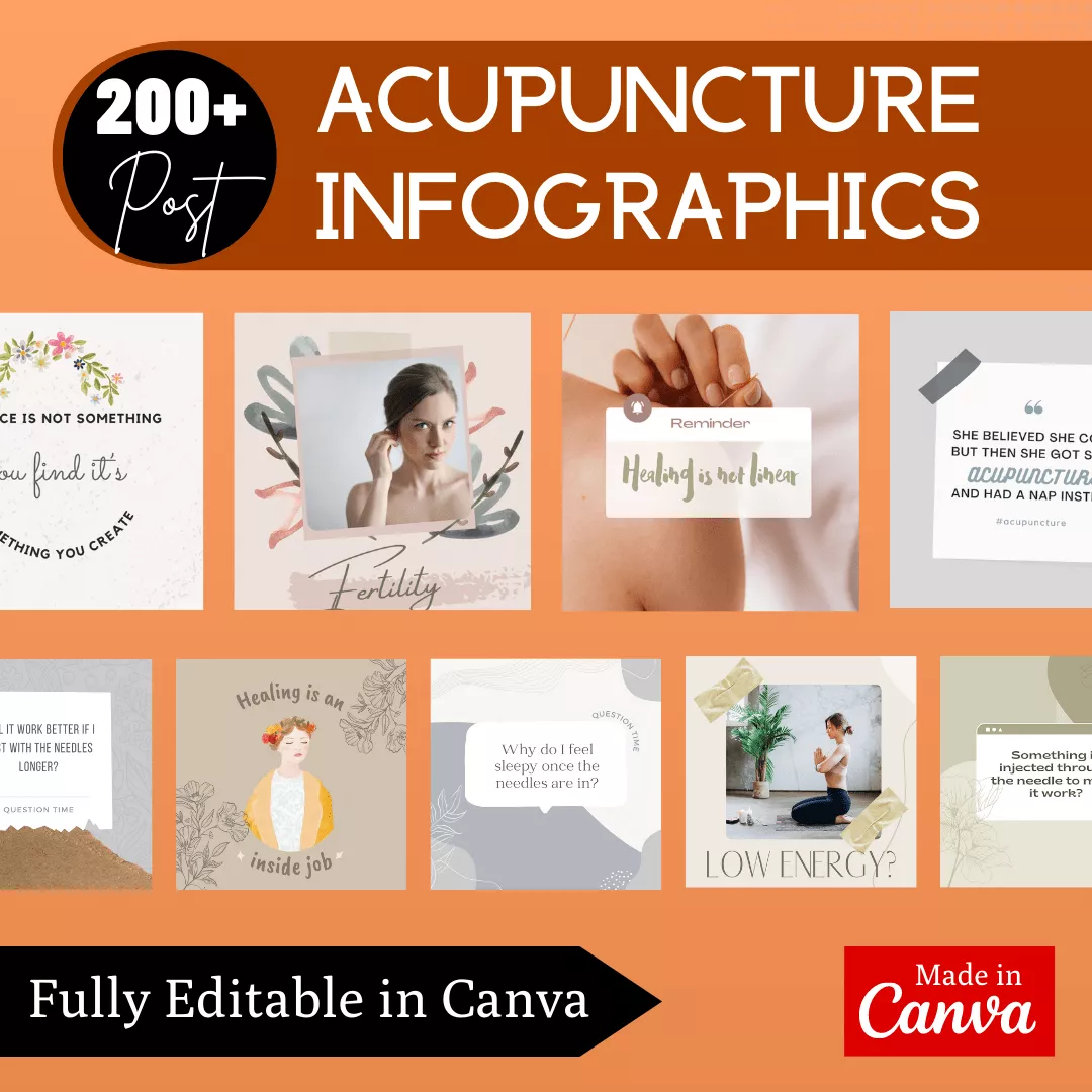 Acupuncture Infographic Ready to Post Canva Editable Templates - Image 3