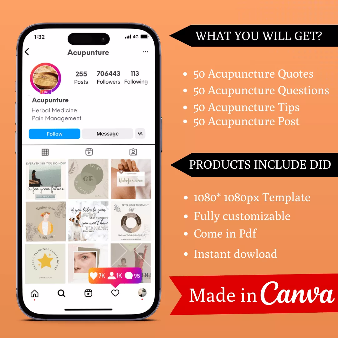 Acupuncture Infographic Ready to Post Canva Editable Templates - Image 2