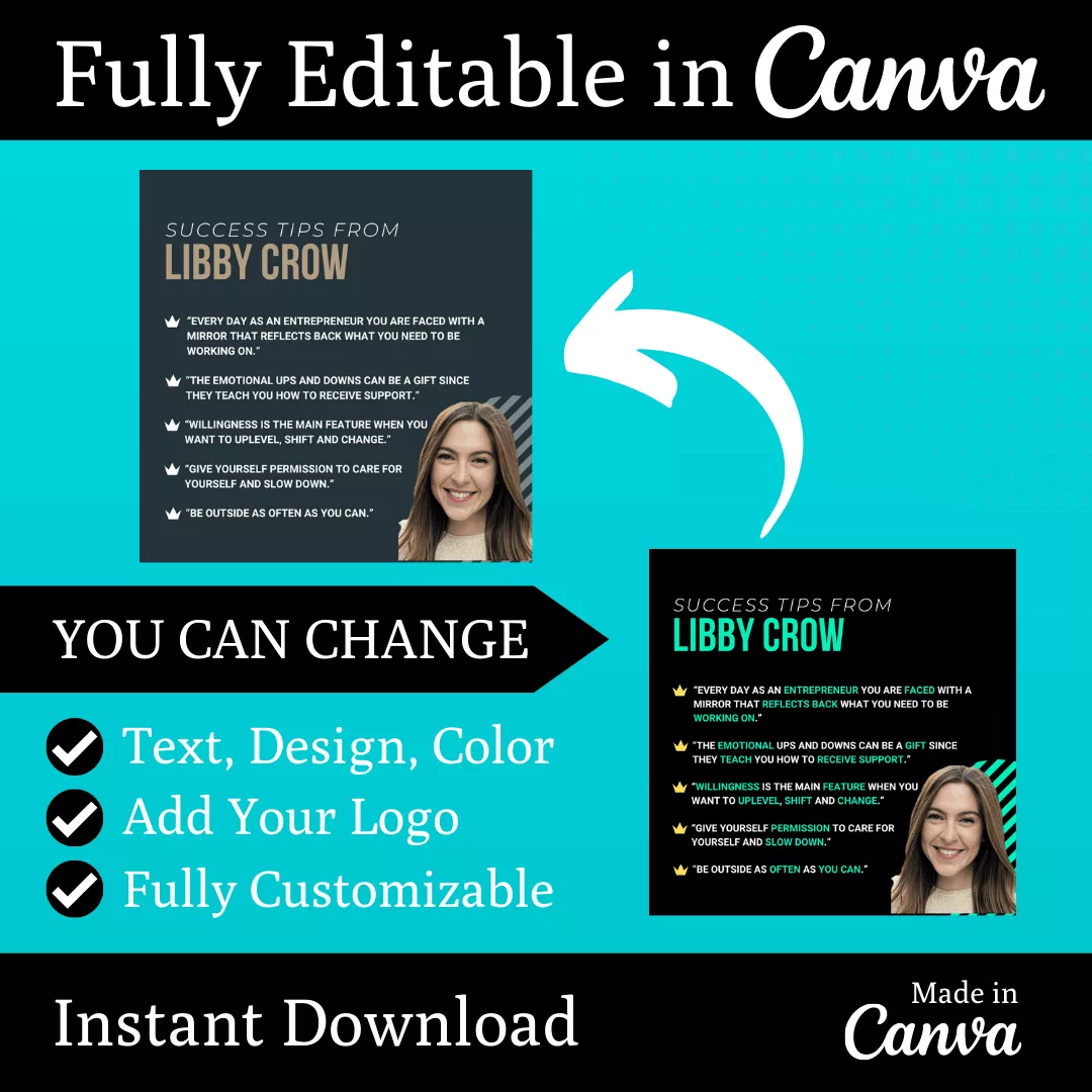Celebrities Tips Infographic Ready to Post Canva Editable Templates - Image 4