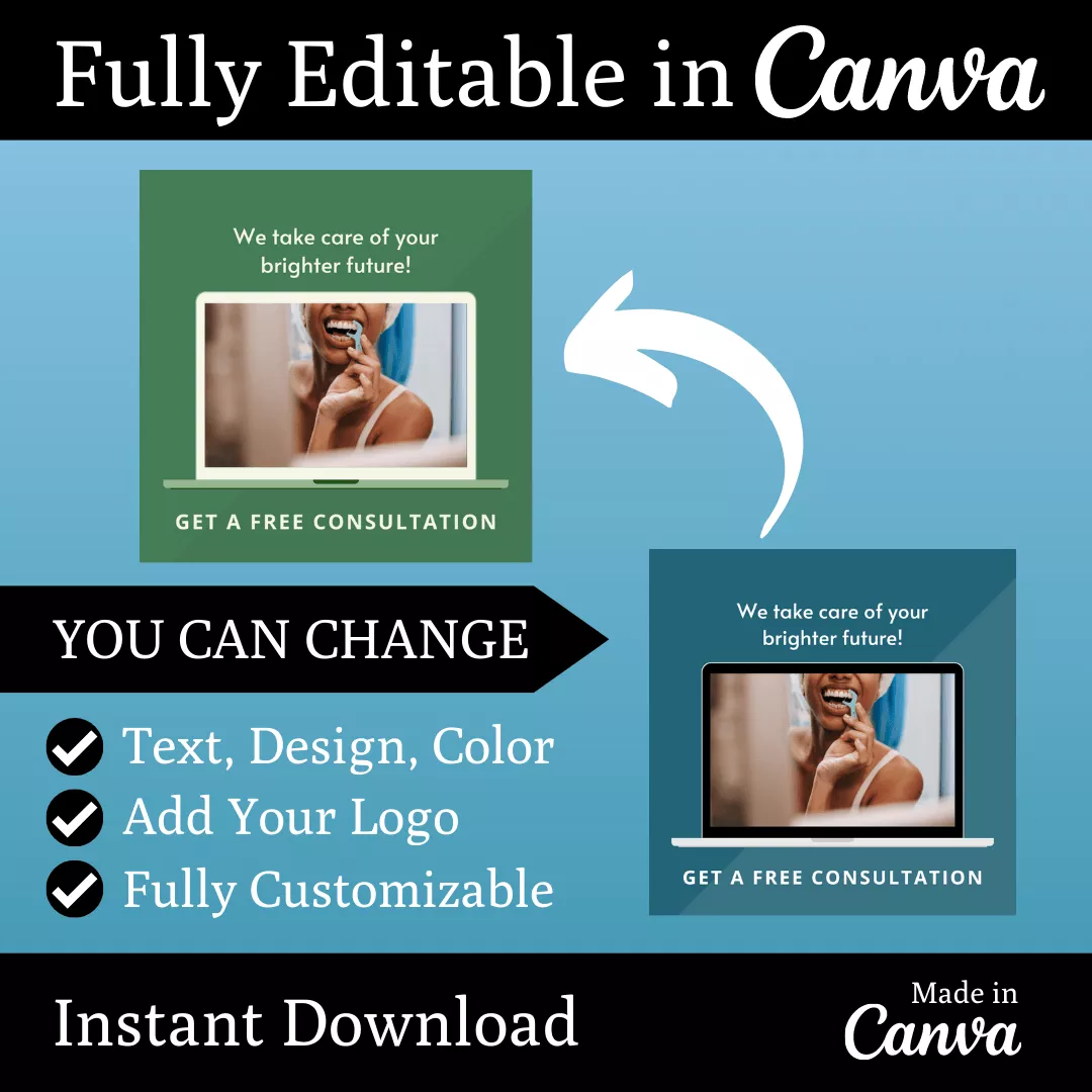 Dentist Infographic Ready to Post Canva Editable Templates - Image 5
