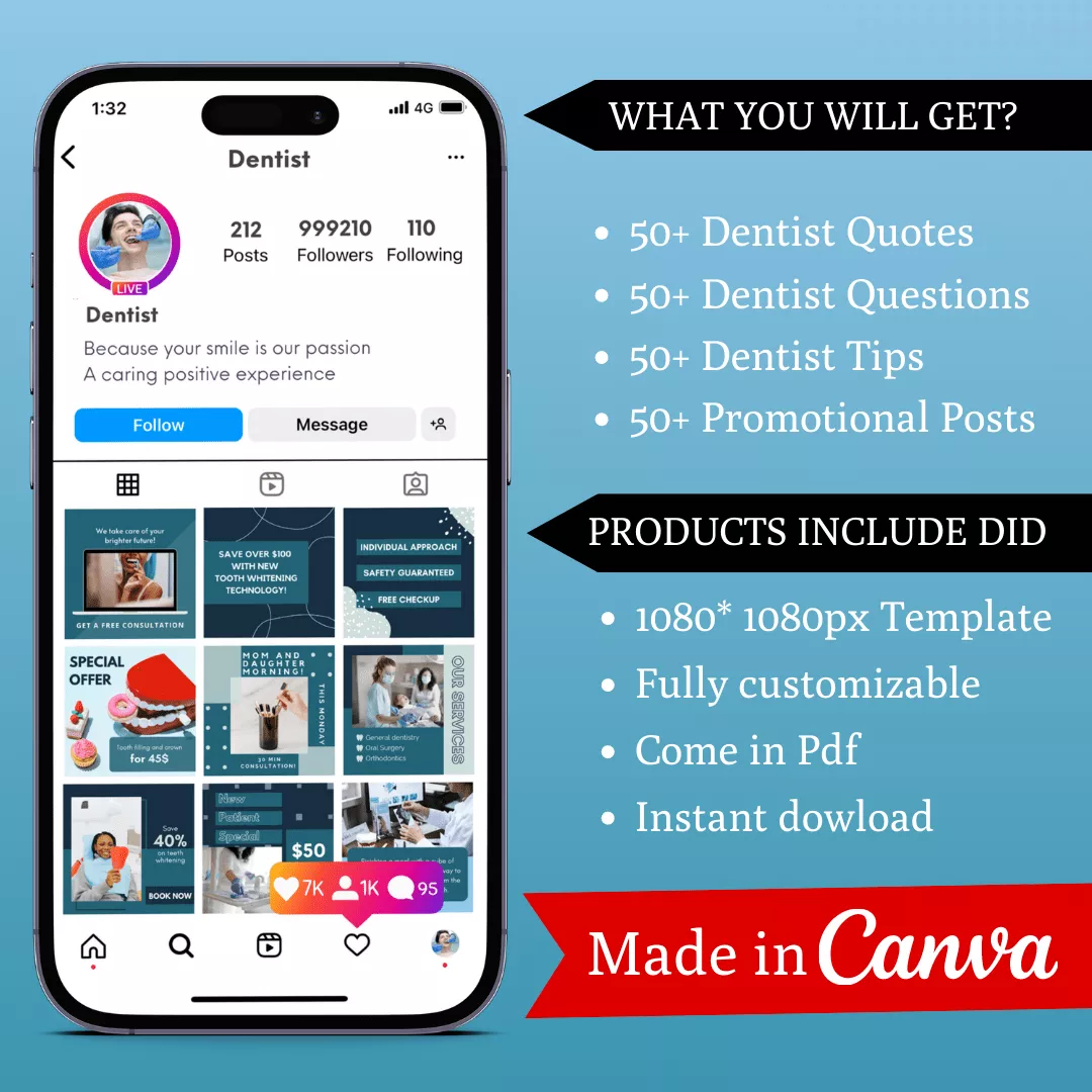 Dentist Infographic Ready to Post Canva Editable Templates - Image 2
