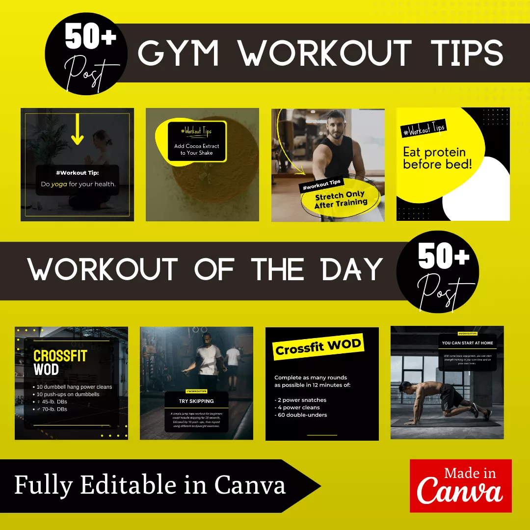 Gym Infographic Ready to Post Canva Editable Templates - Image 5
