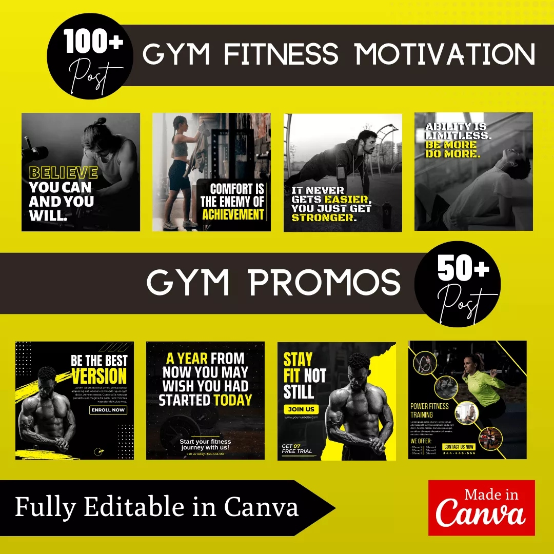 Gym Infographic Ready to Post Canva Editable Templates - Image 4