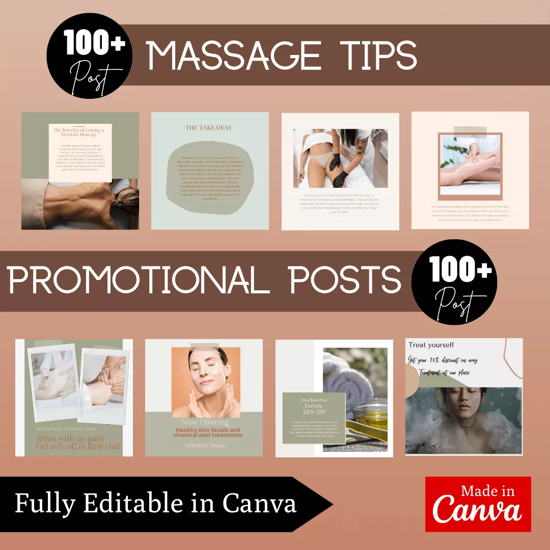 Massage Ready to Post Canva Editable Templates - Image 5