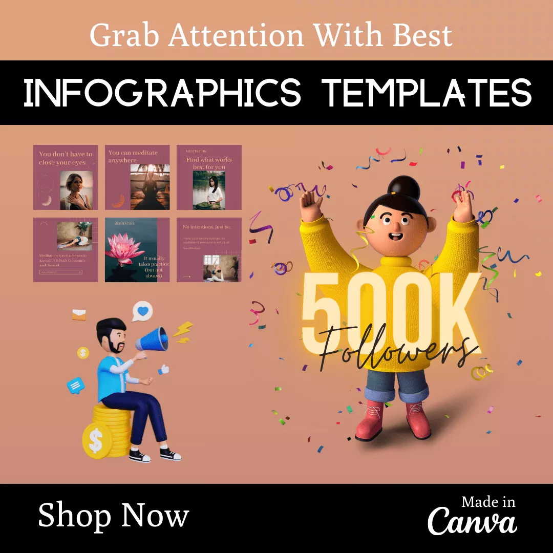 Meditation Infographic Ready Made Canva Editable Templates - Image 8