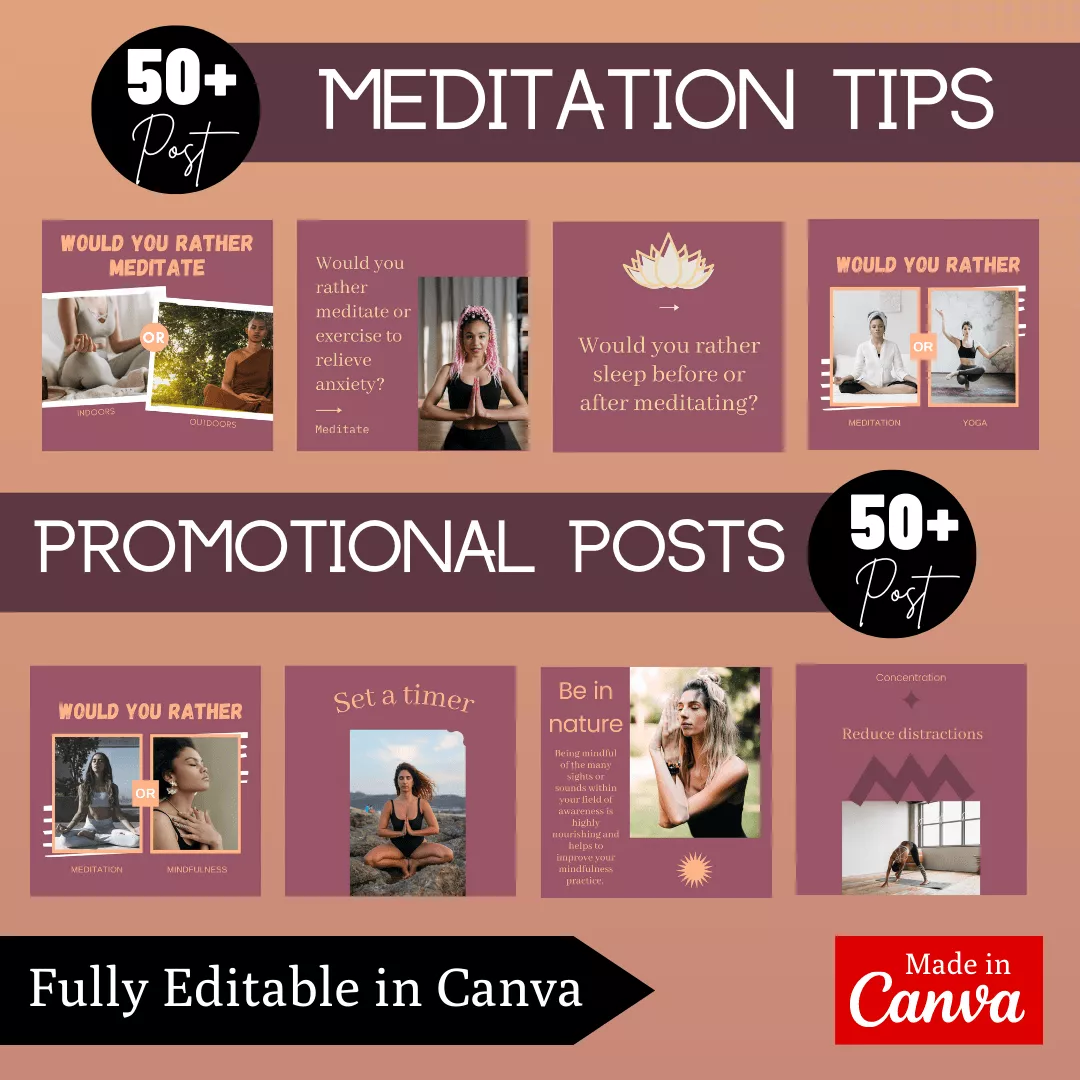 Meditation Infographic Ready Made Canva Editable Templates - Image 5