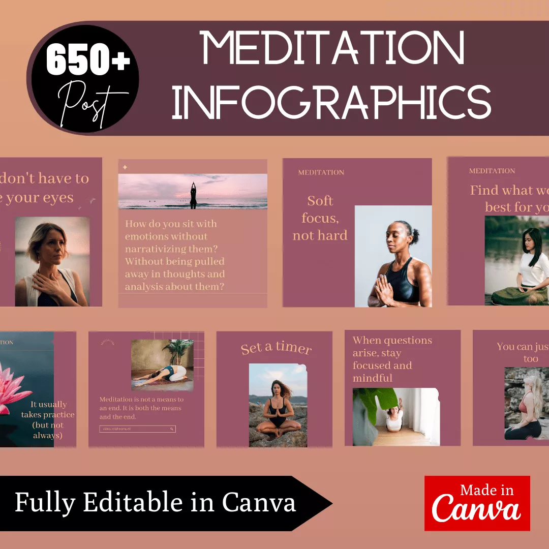 Meditation Infographic Ready Made Canva Editable Templates - Image 3