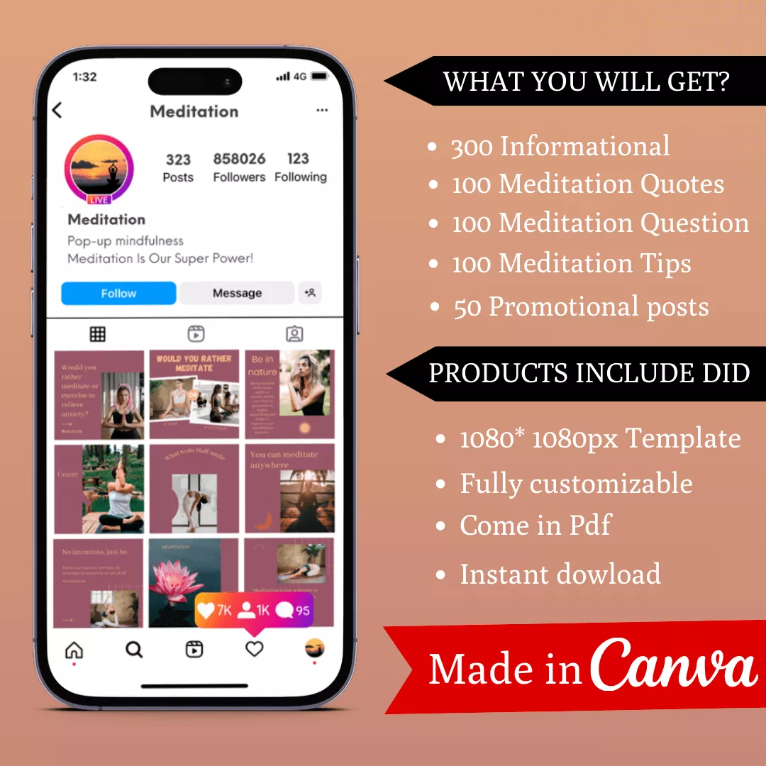 Meditation Infographic Ready Made Canva Editable Templates - Image 2