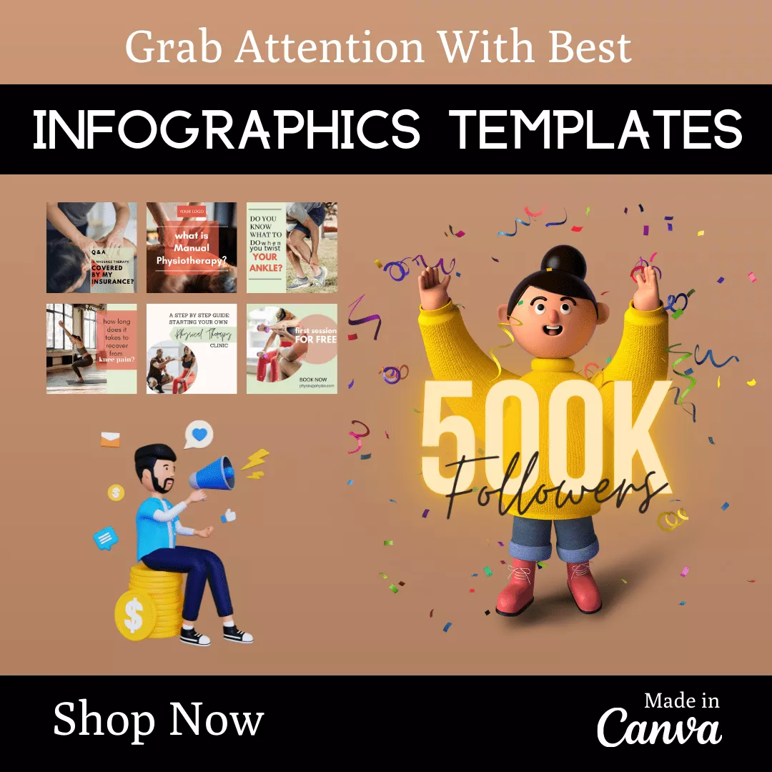 Physiotherapy Infographic Ready Made Canva Editable Templates - Image 7