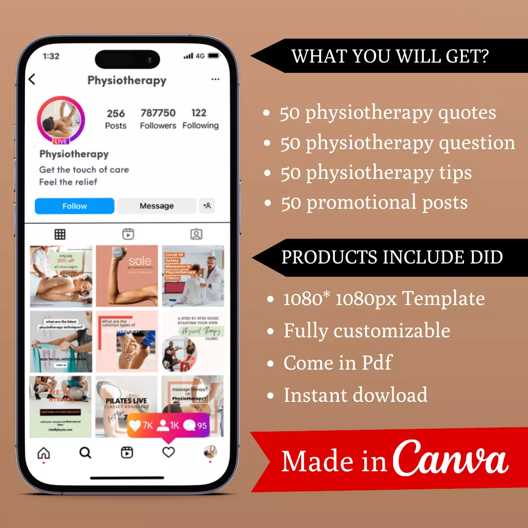 Physiotherapy Infographic Ready Made Canva Editable Templates - Image 2