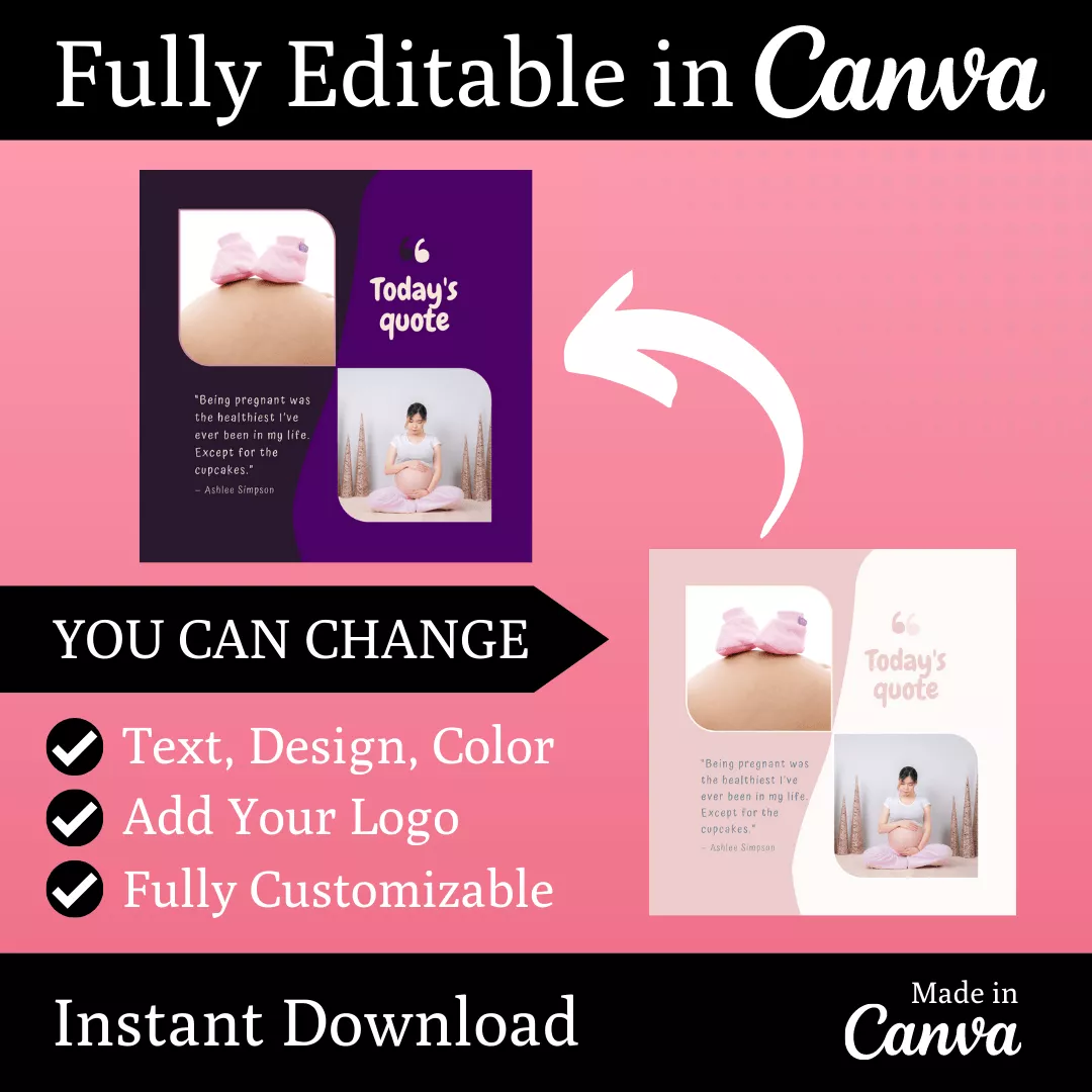 Pregnancy & Maternity Infographic Ready Made Canva Editable Templates - Image 6