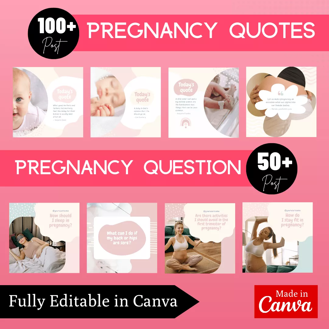 Pregnancy & Maternity Infographic Ready Made Canva Editable Templates - Image 4