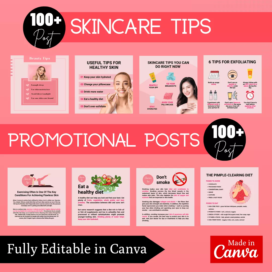 Skincare Infographic Ready Made Canva Editable Templates - Image 5